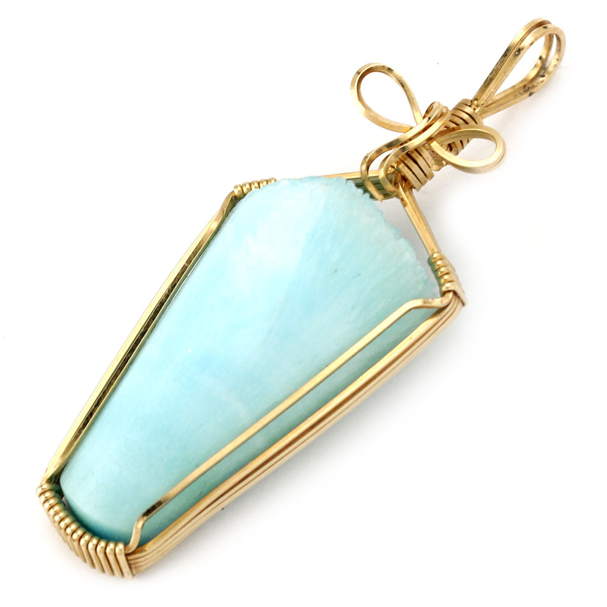 Wire Wrapped Hemimorphite Pendant-230742