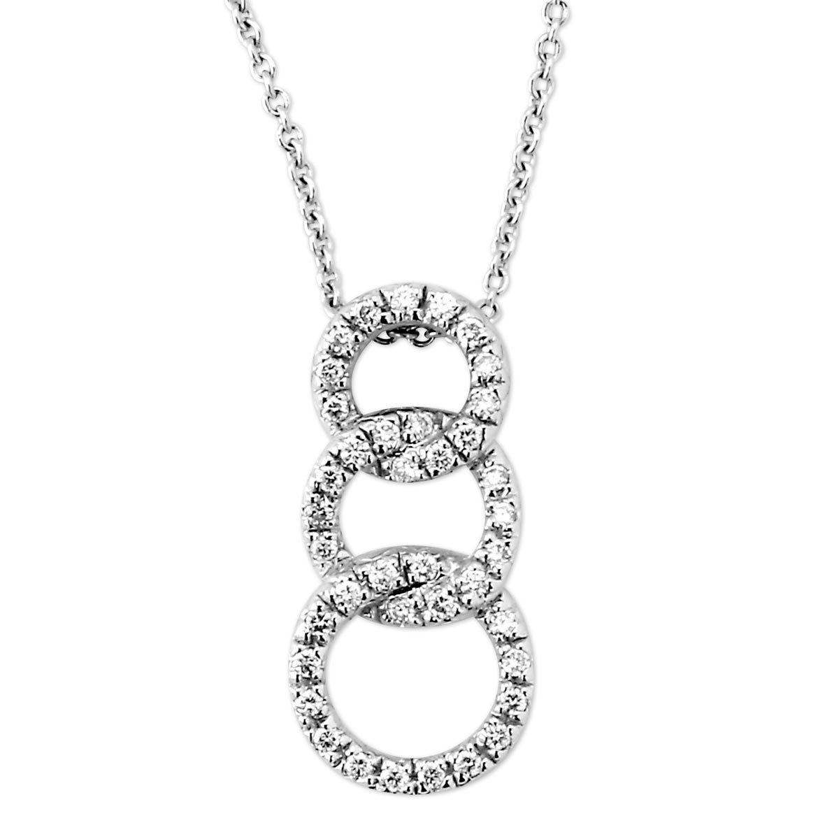 Interlocking Rings Diamond Necklace-200530