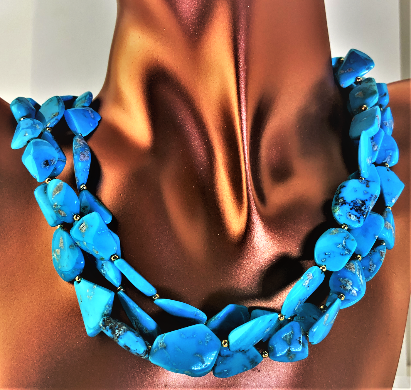 Triple Strand of Sleeping Beauty Turquoise Necklace