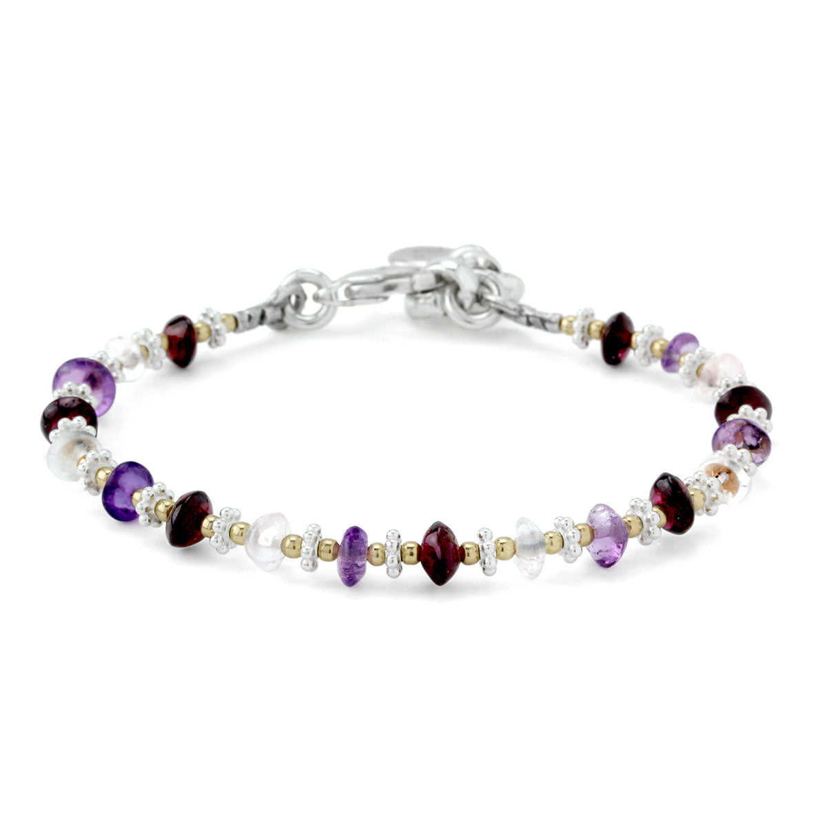 Amethyst Garnet & Quartz Bracelet-241-157