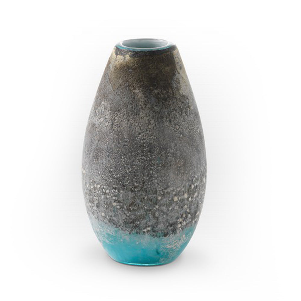 Viterra Glass Earth Tones Turquoise Vase