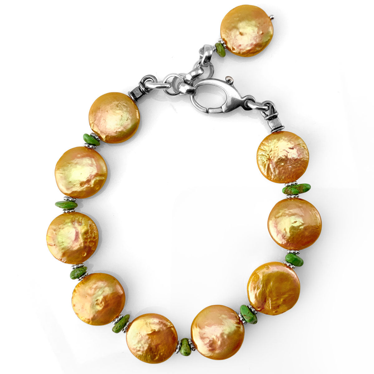 Golden Pearl & Gaspeite Bracelet