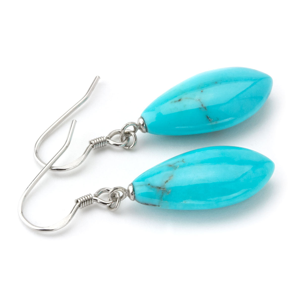 Turquoise Teardrop Earrings-645-1156