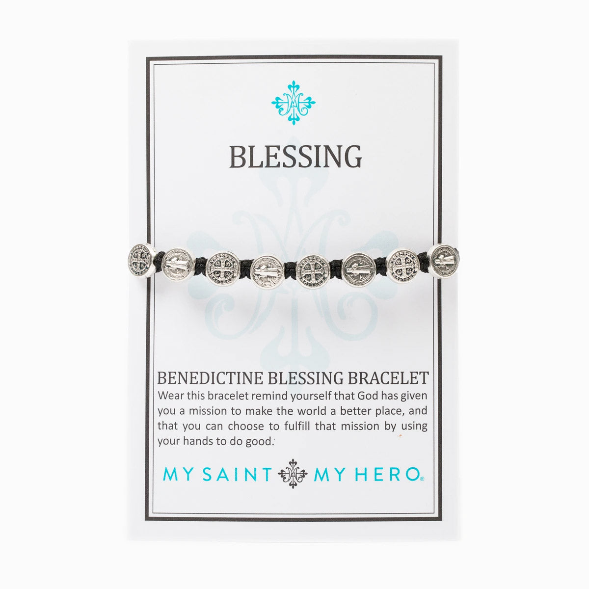 Benedictine Navy & Silver Blessing Bracelet