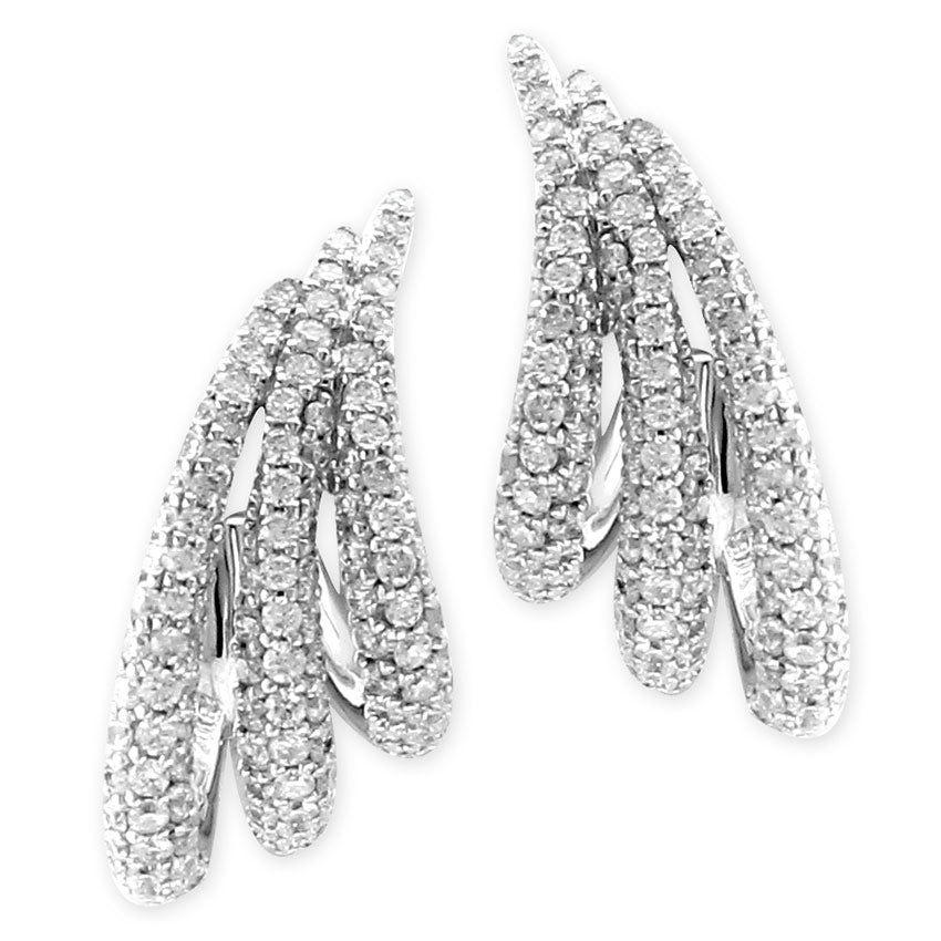Diamond Half Moon Earrings-341316