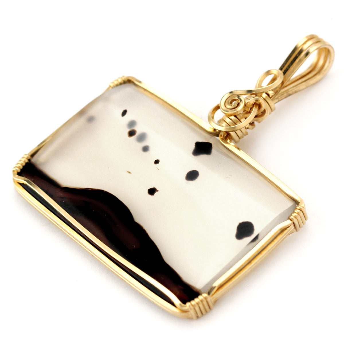 Wire Wrapped Montana Agate Pendant-231206