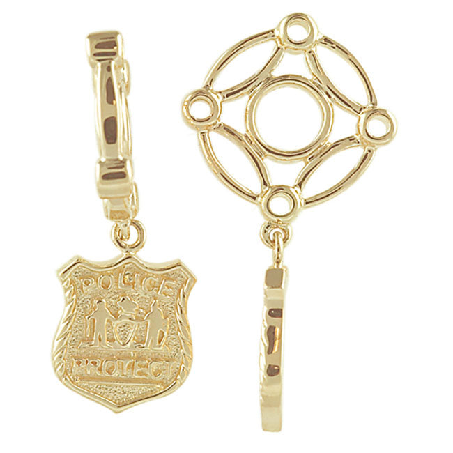 Storywheels Police Badge Dangle 14K Gold Wheel ONLY 2 AVAILABLE!-266383