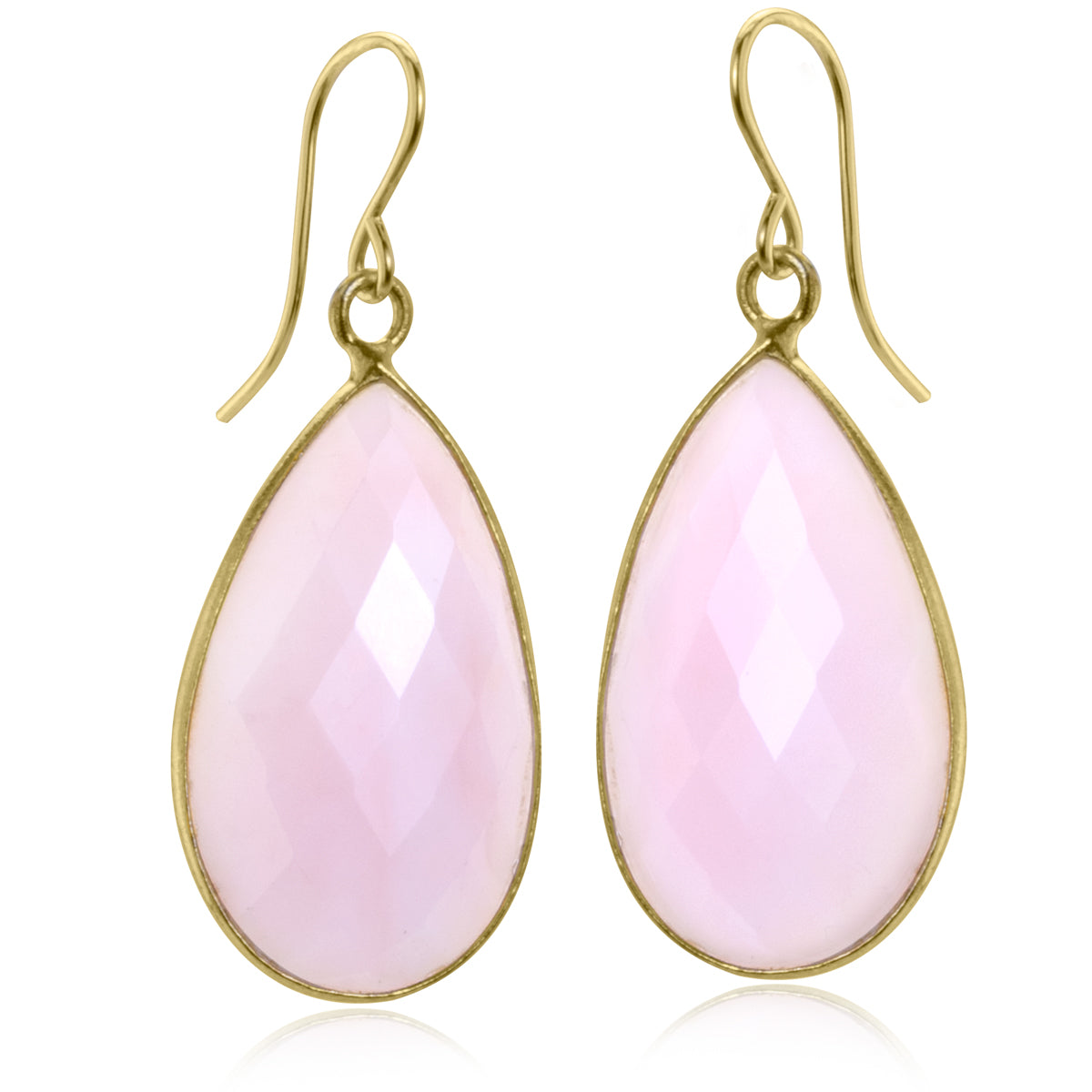 Impressionist Collection Pink Opal Teardrop Earrings