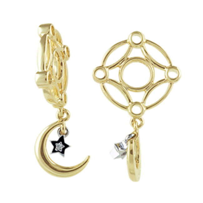 Storywheels Moon and Diamond Star Dangle 14K Gold Wheel RETIRED LIMITED QUANTITIES!-266260