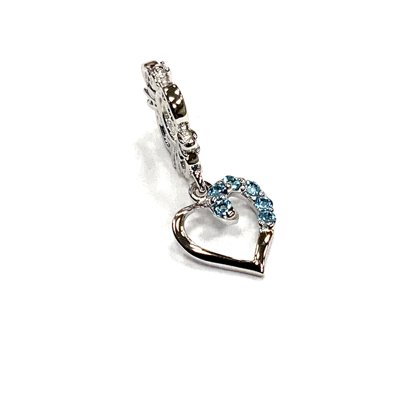 Sky Blue Topaz And Diamond Heart Wheel