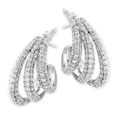 Diamond Half Moon Earrings-341316
