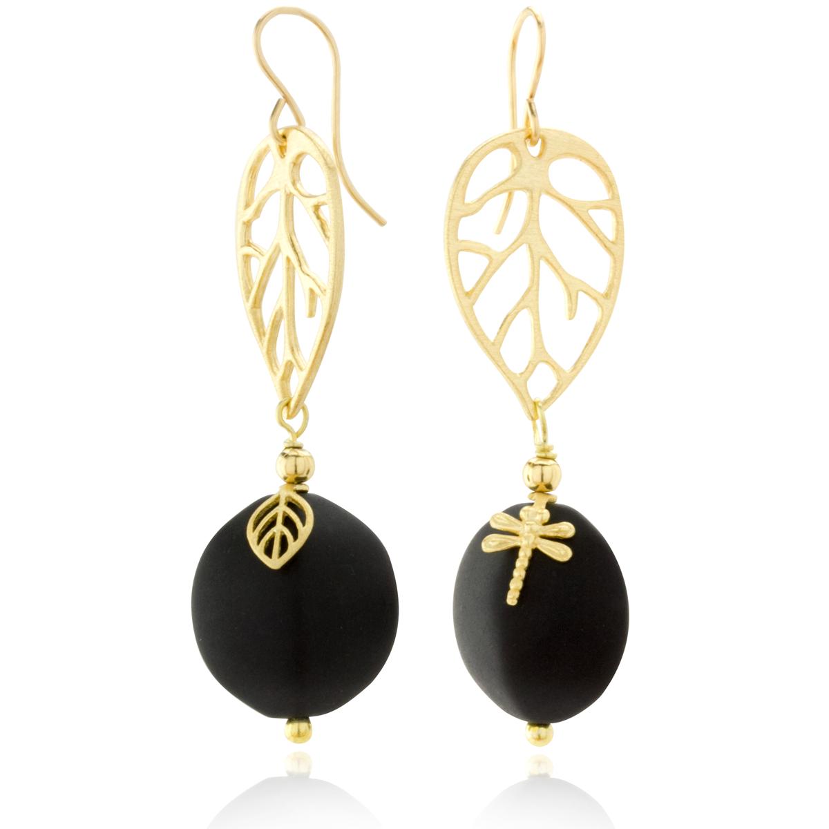 The Goddess Collection Dragonfly and Onyx Earrings