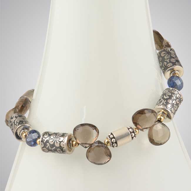 Smoky Topaz & Sapphire CZ Bracelet-256896