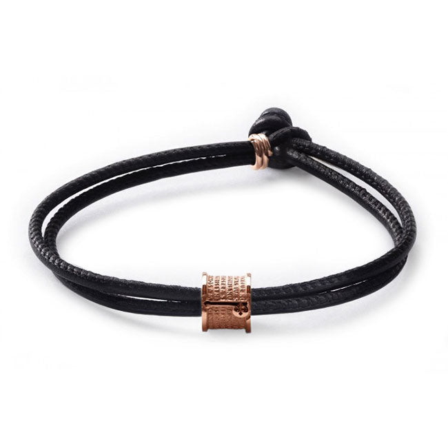 Our Father Rose Gold Plated & Leather Bracelet