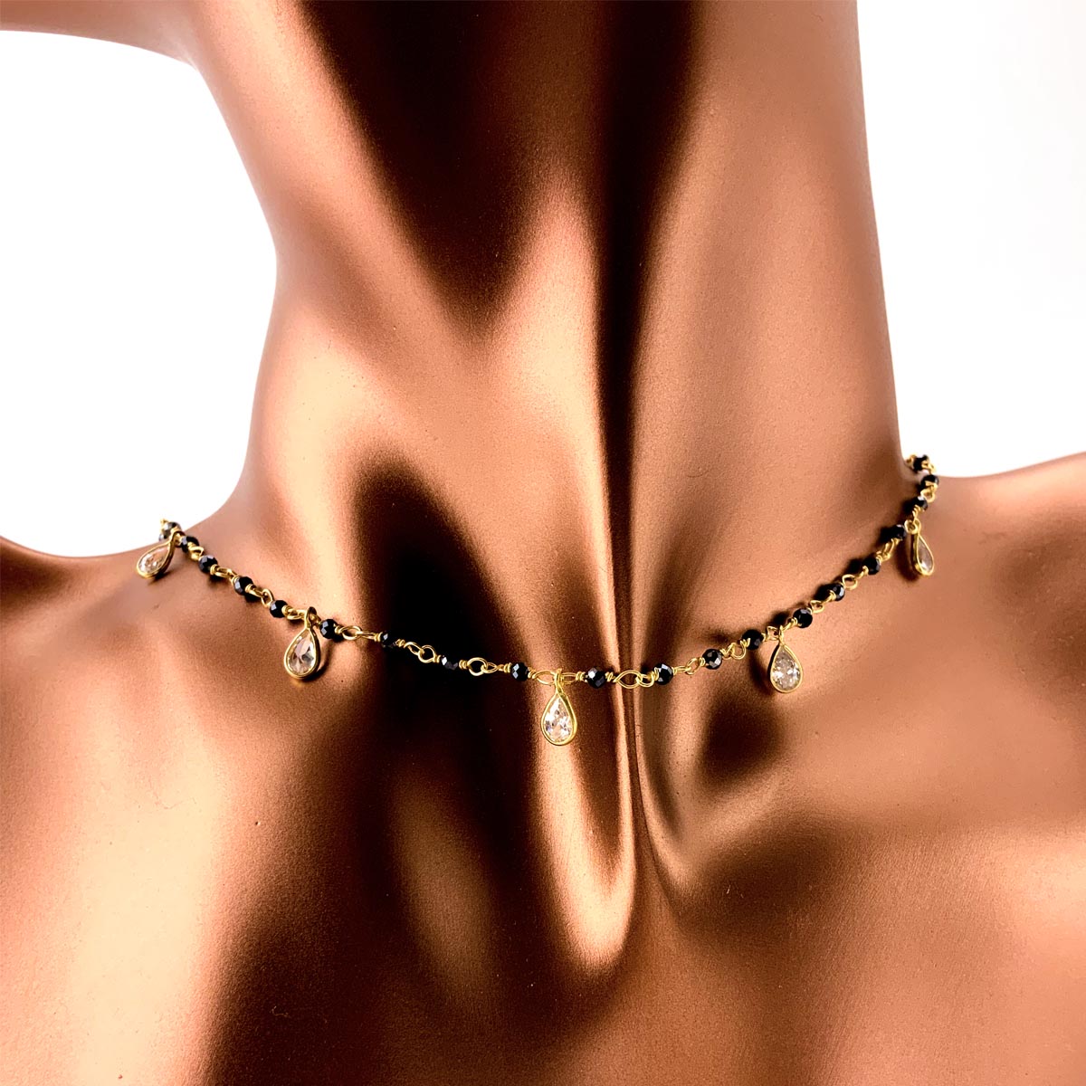 Sapphire & White Topaz Necklace