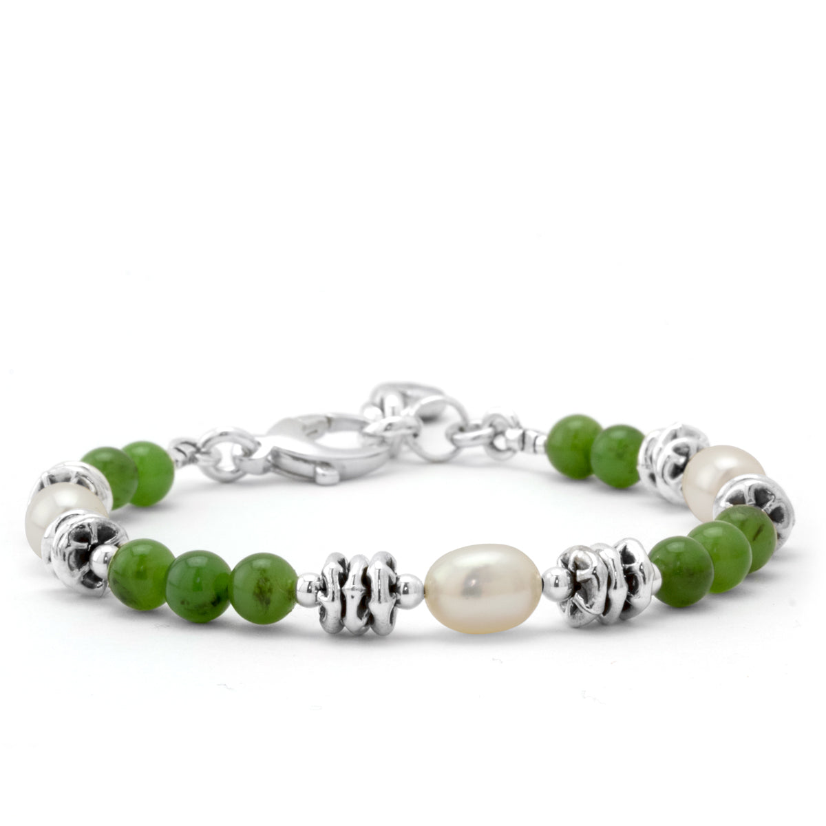 The Goddess Collection Pearl & Jade Bracelet