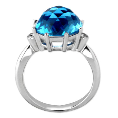 Blue Topaz & Diamond Ring-343624