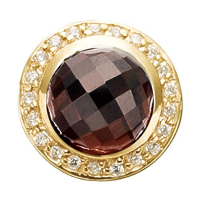 STORY by Kranz & Ziegler Gold Plated Smoky Quartz with Clear CZ Button RETIRED ONLY 1 LEFT!-339431