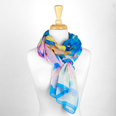 Multi Colored Abstract Silk Scarf