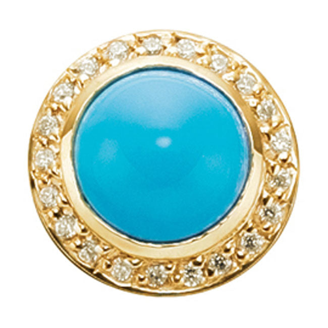 STORY by Kranz & Ziegler Gold Plated Turquoise with Clear CZ Button RETIRED ONLY 3 LEFT!-339433