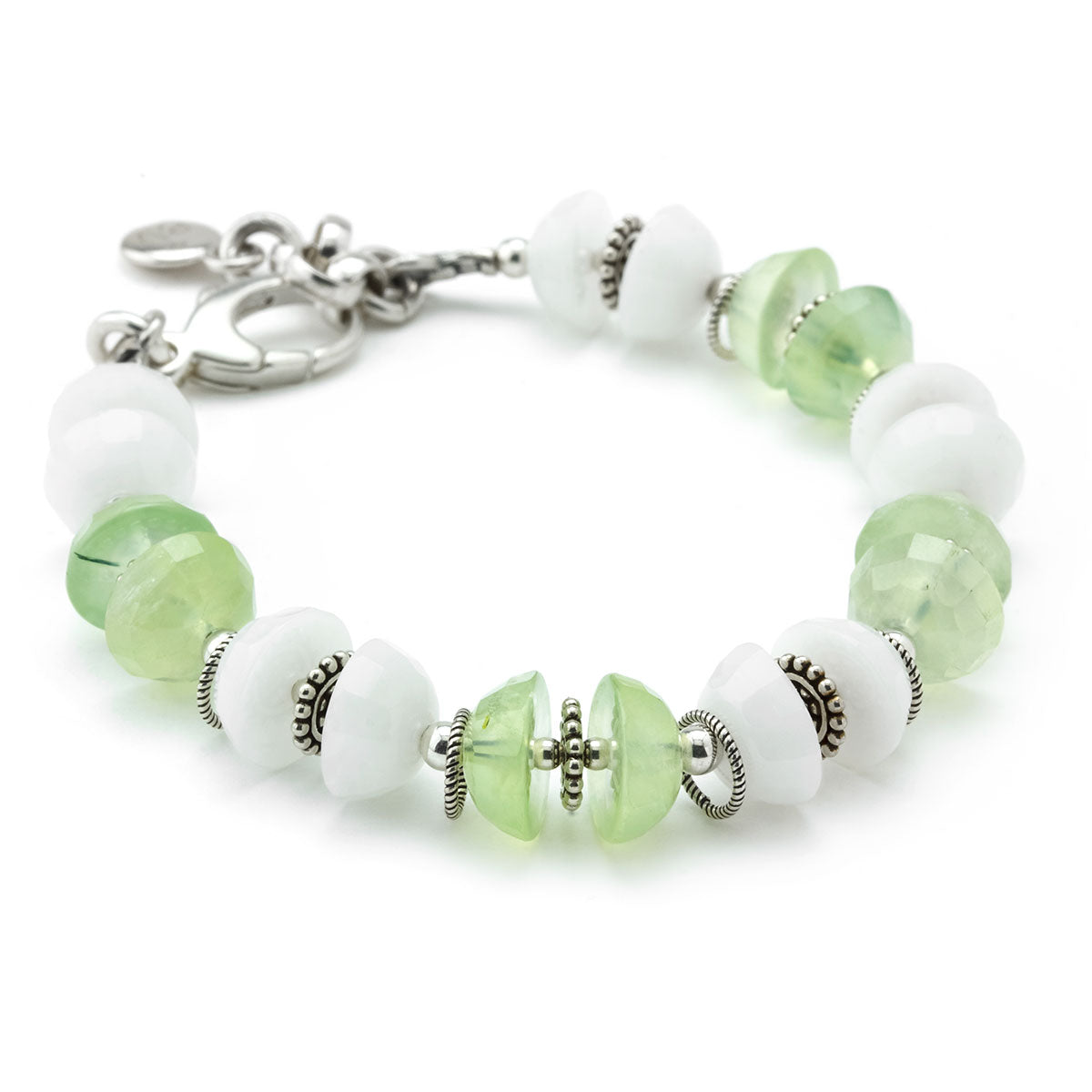 Green Tourmaline & White Jade Bracelet