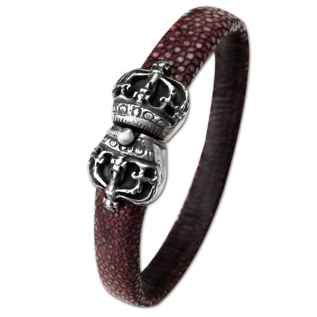 Maroon Leather Bracelet 337036