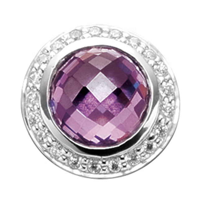 STORY by Kranz & Ziegler Sterling Silver Amethyst and Clear CZ Button RETIRED ONLY 2 LEFT!-339336