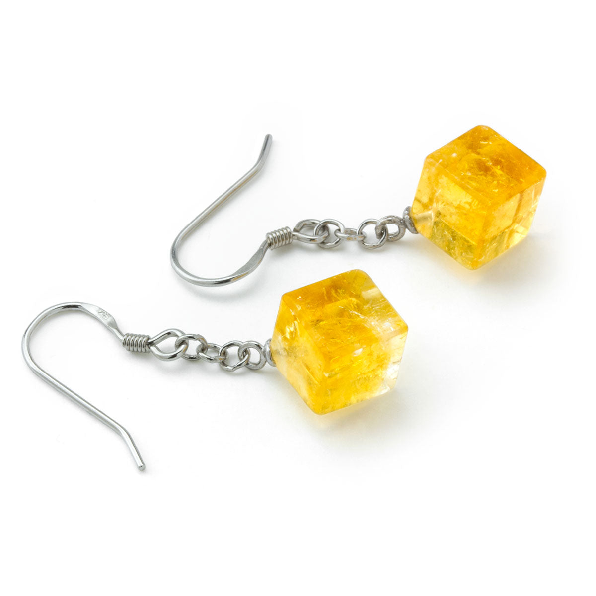 Citrine Cube Earrings-645-779