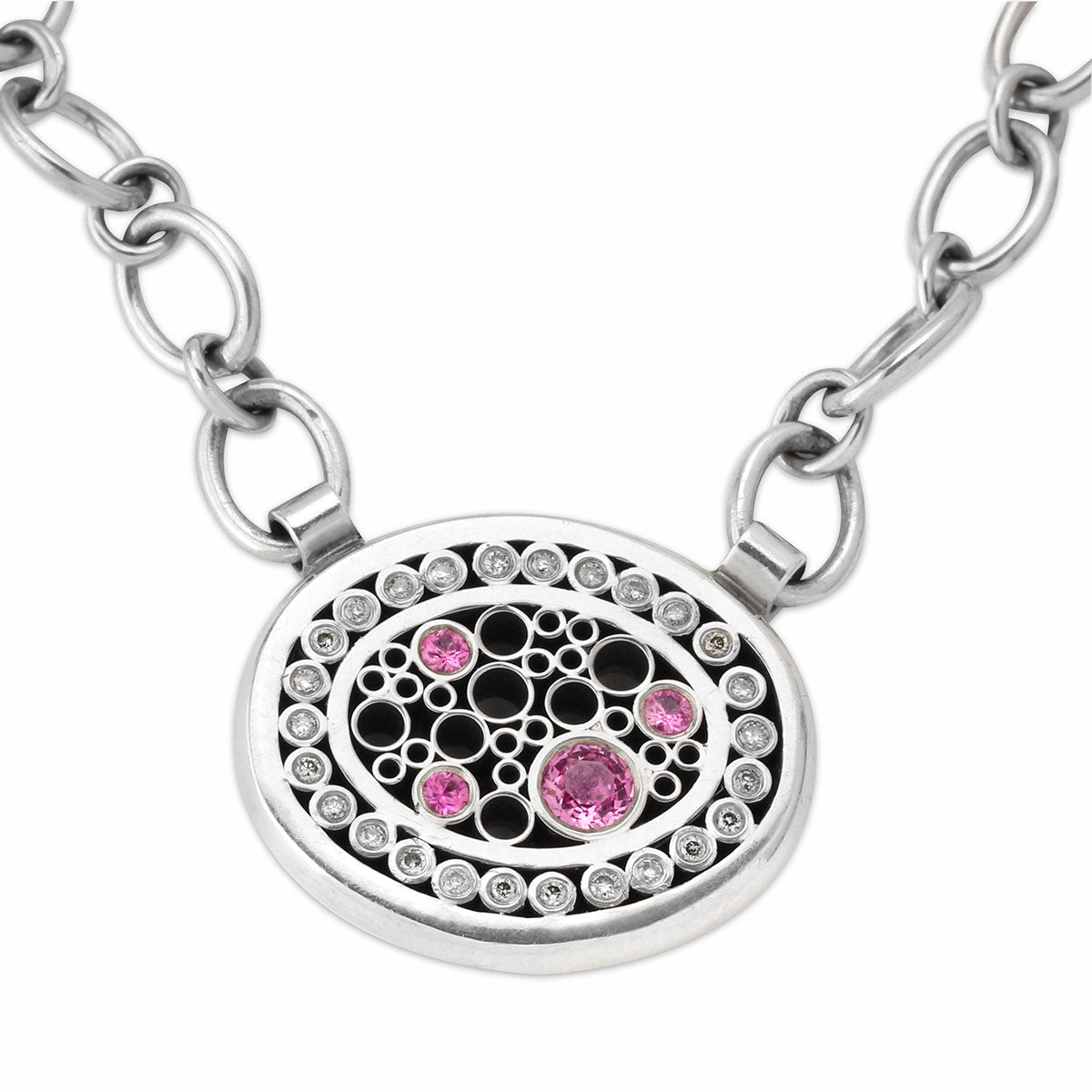 Belle Brooke Diamond & Pink Sapphire Necklace