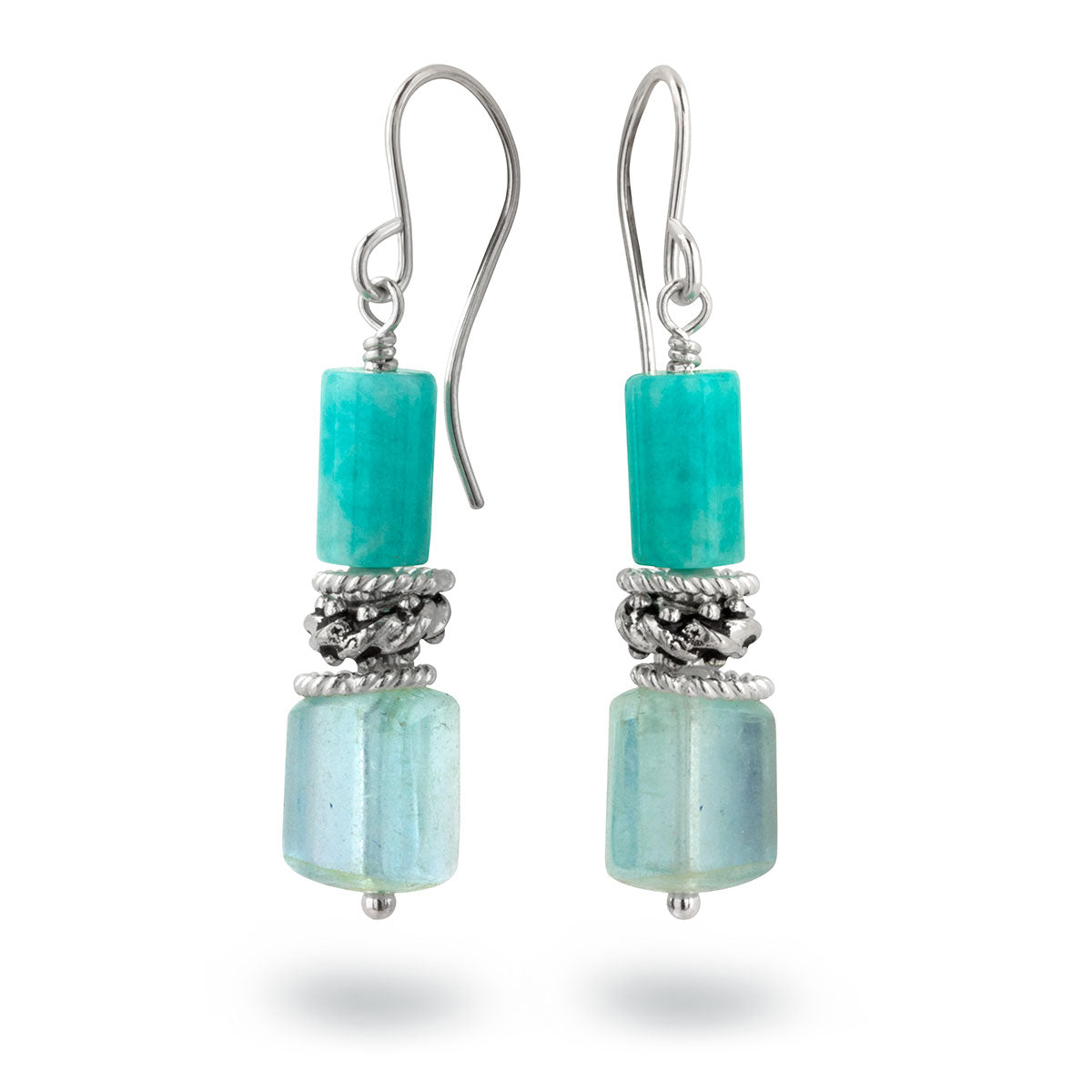 Amazonite & Aquamarine Earrings-210-853