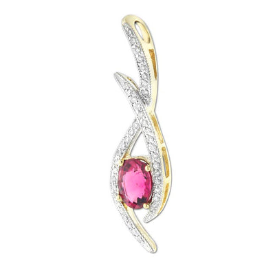 Pink Tourmaline & Diamond Pendant