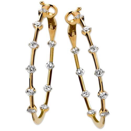 Gold & Diamond Earrings-338545