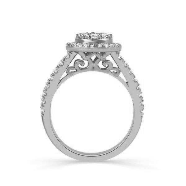 10k White Gold Pear Shaped Diamond Engagement Ring