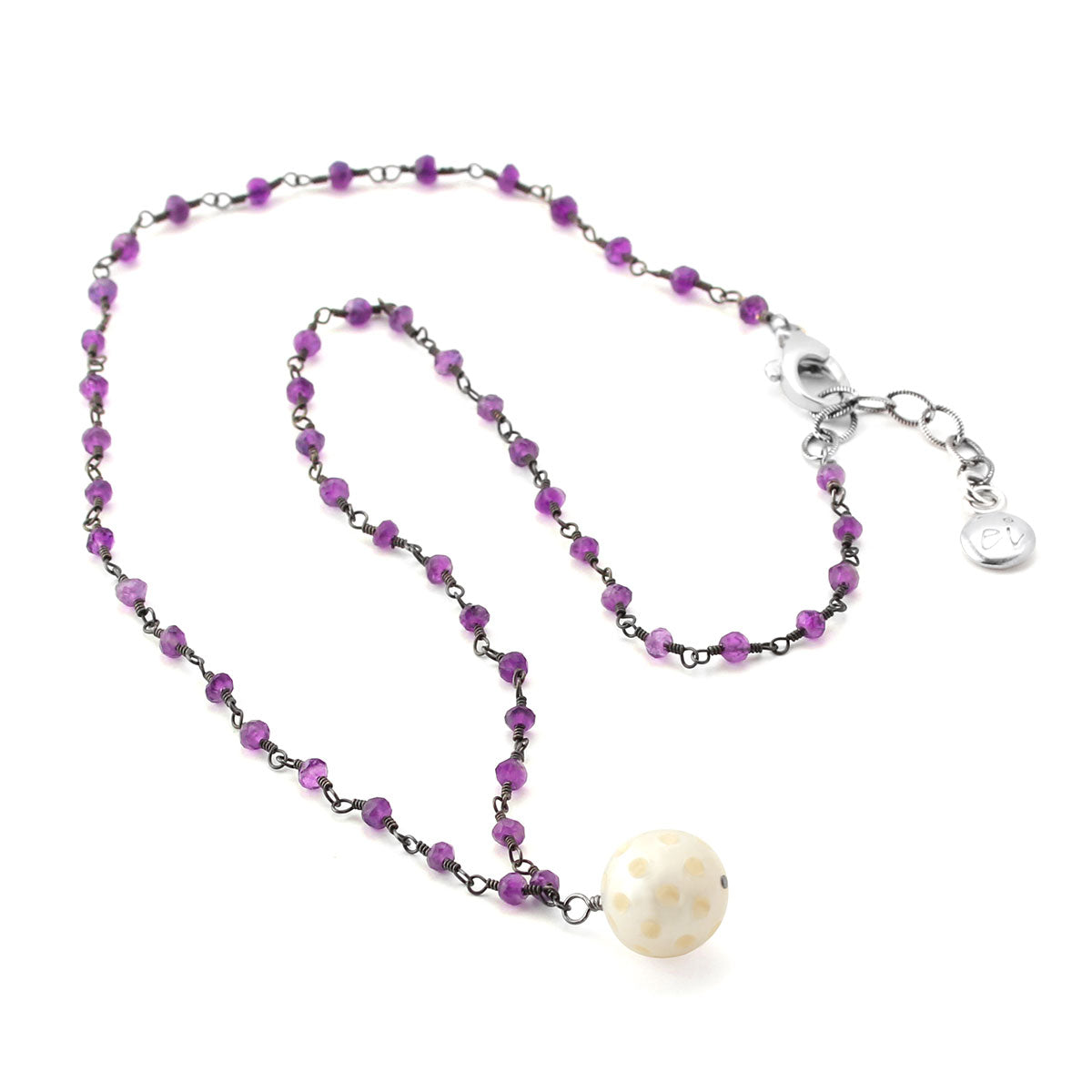Beneath the Moon Pearl & Amethyst Necklace-347609