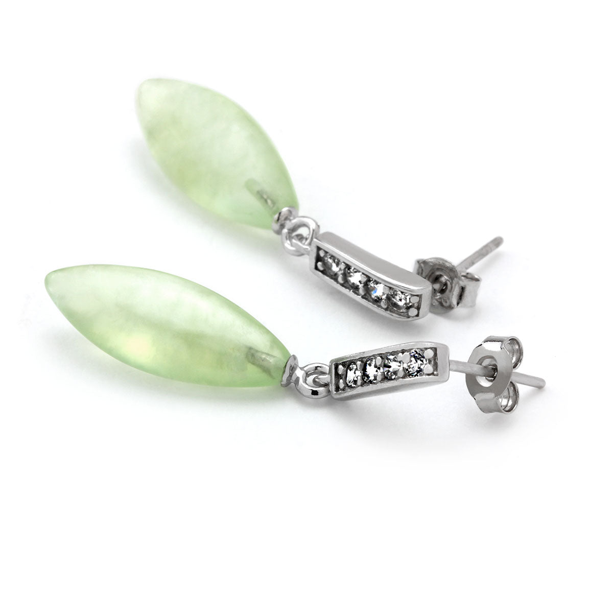 Prehnite Leaf Earrings-210-634