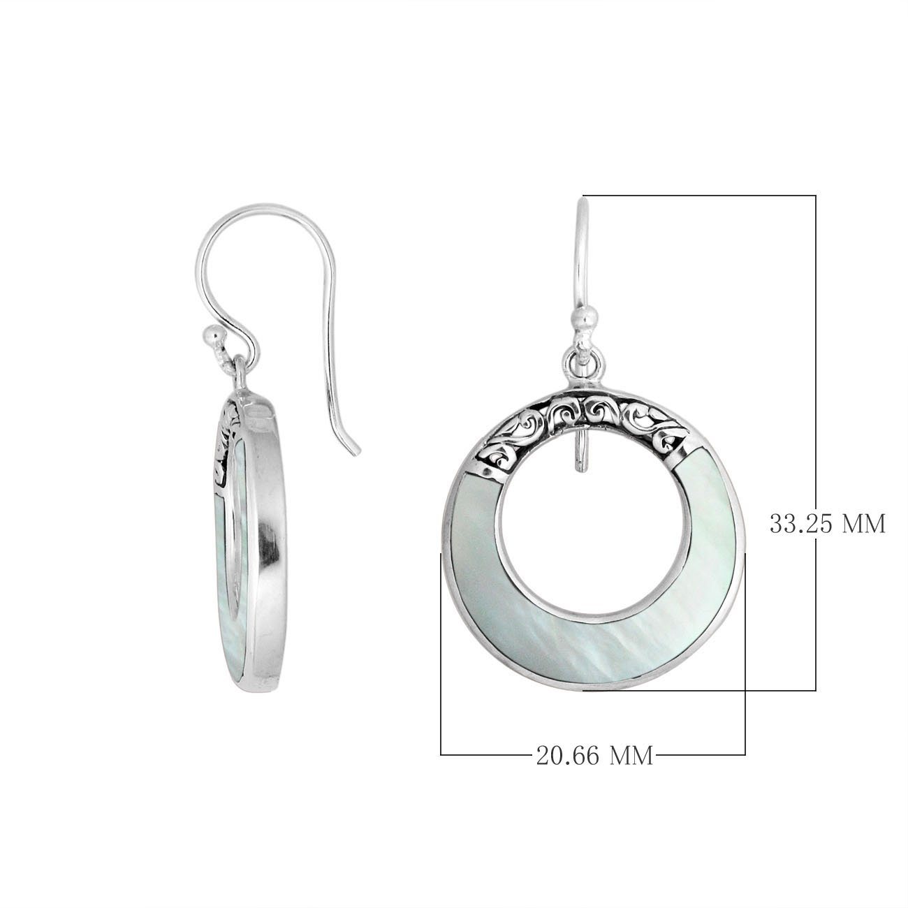 Round Mother of Pearl Earrings