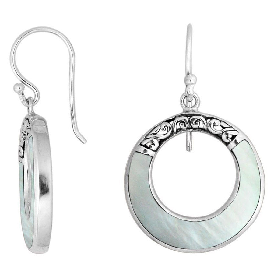 Round Mother of Pearl Earrings