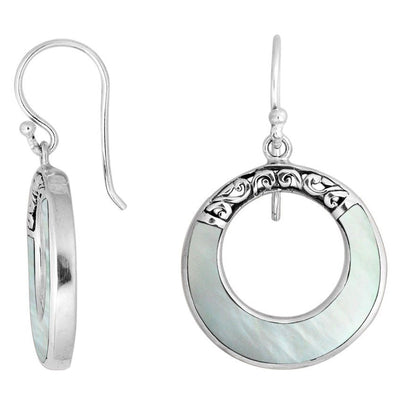 Round Mother of Pearl Earrings