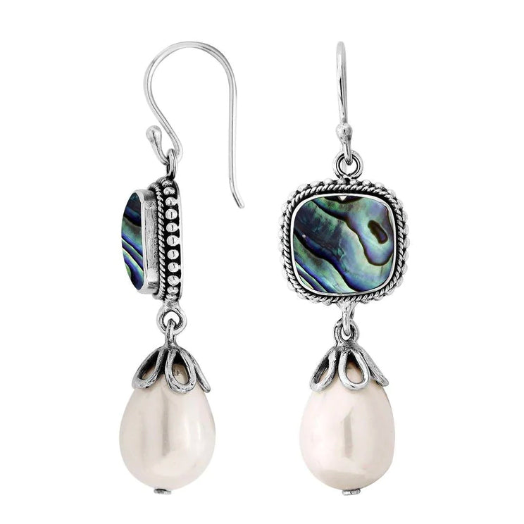 Abalone Shell & Pearl Earrings