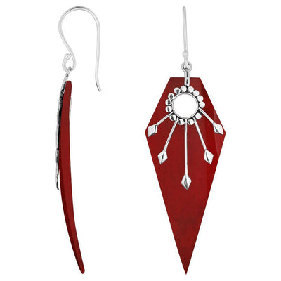 Long Tipped Stone Earrings