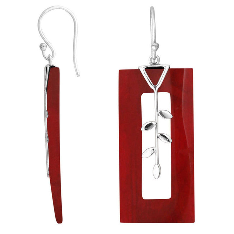 Vine Accented Sterling Silver Earrings