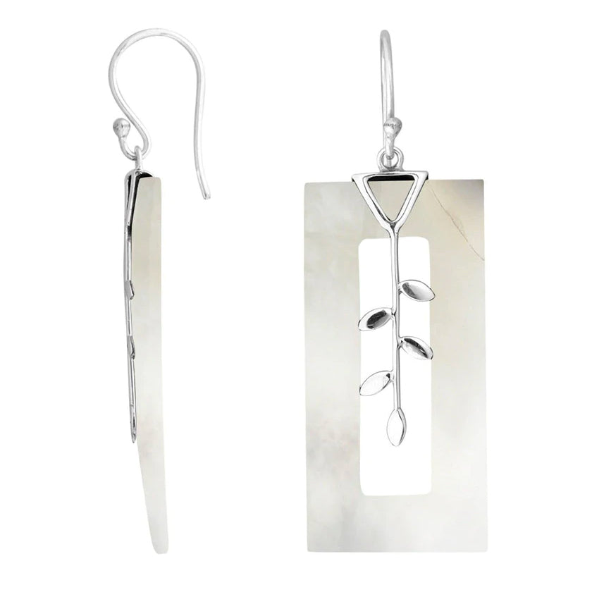 Vine Accented Sterling Silver Earrings