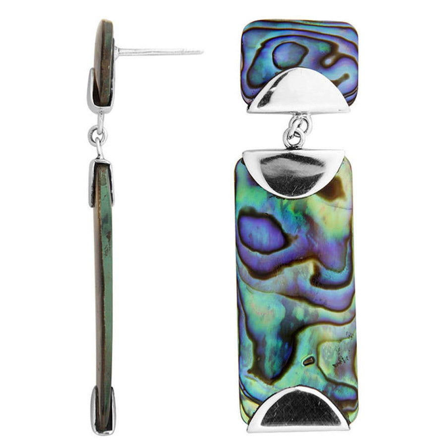 Accented Sterling Silver Rectangle Earrings