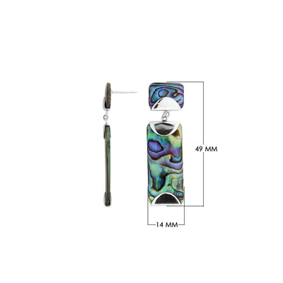 Accented Sterling Silver Rectangle Earrings