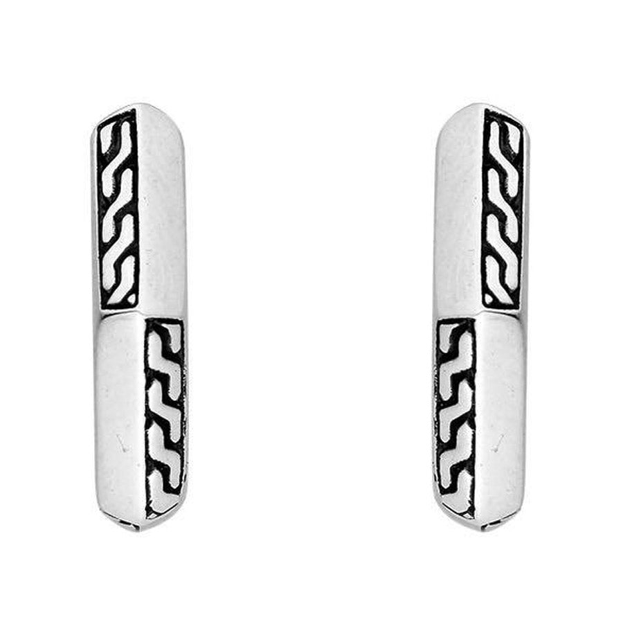 Sterling Silver Hexagon Hoops