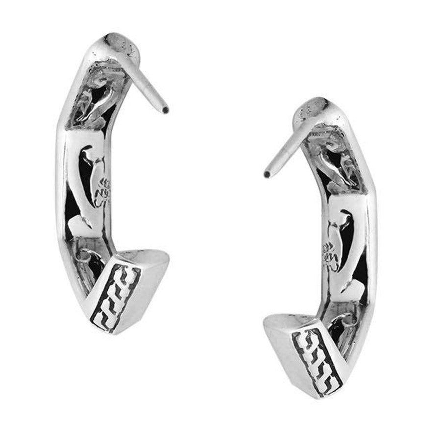 Sterling Silver Hexagon Hoops