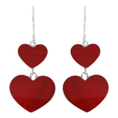 Double Heart Dangle Earrings