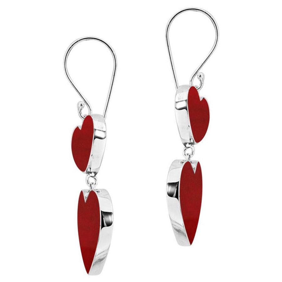 Double Heart Dangle Earrings