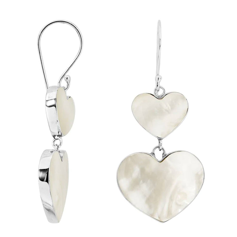 Double Heart Dangle Earrings