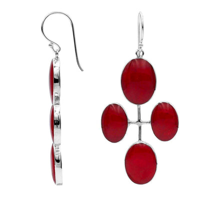 Four Stone Oval Earrings